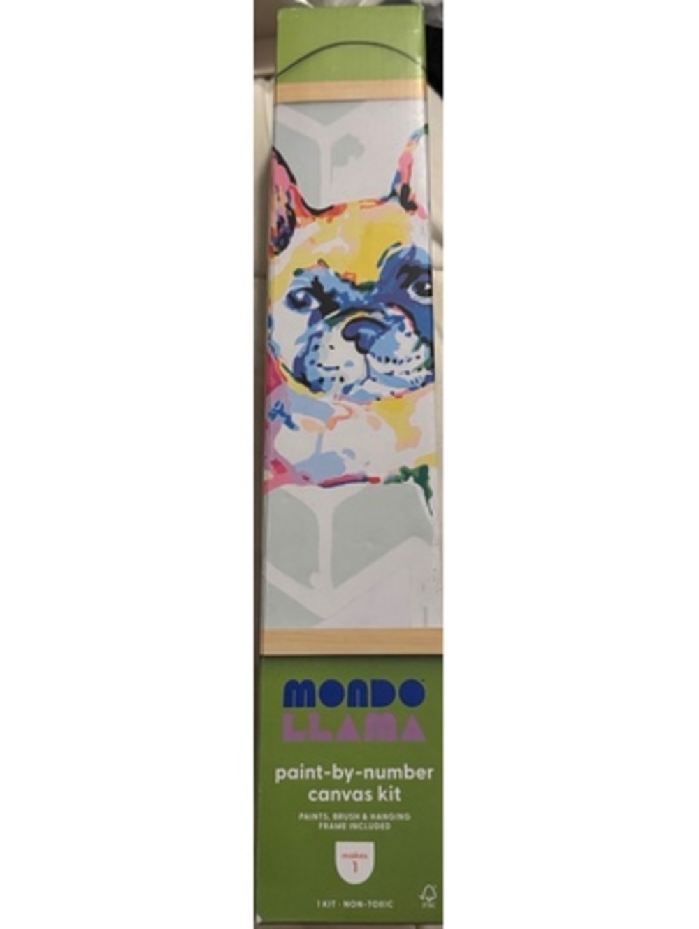 Mondo Llama Paint-By-Number Canvas Kit with Paints, Brushes, and Frame Included